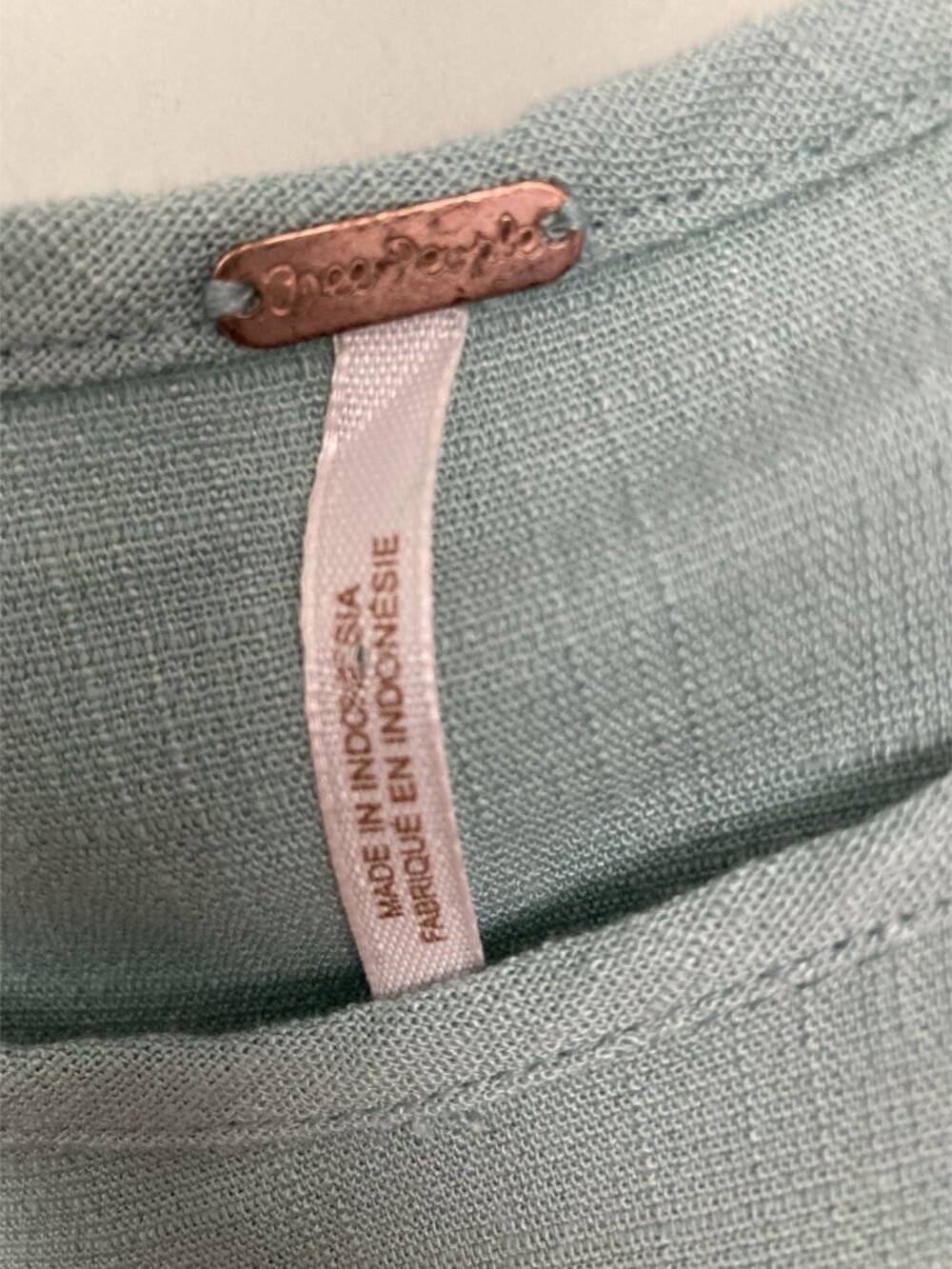 Free People Seafoam Green Boho-Chic Long Sleeve Tunic Dress Rayon Blend Size S - Picture 3 of 6